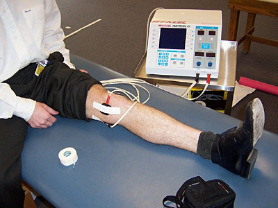 electrical stimulation on leg